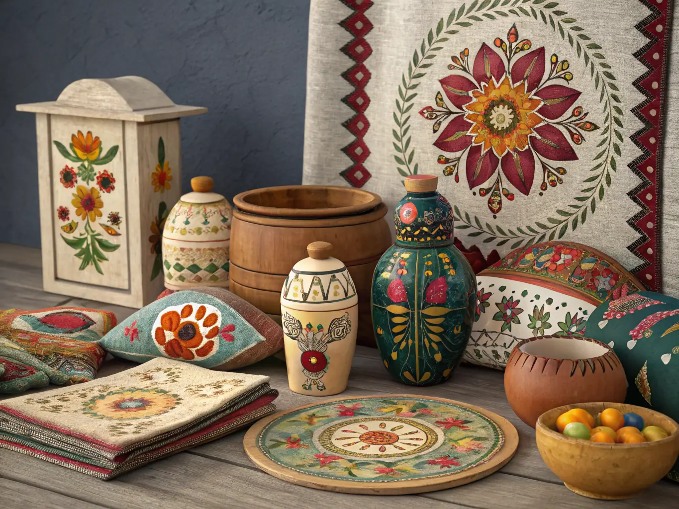 A captivating image showcasing a community event celebrating local crafts and traditions, with artisans displaying their work and engaging with visitors.